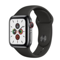 Apple Watch 5 (GPS + Cellular) 40mm Space Black Stainless Steel Case with Black Sport Band (MWWW2)