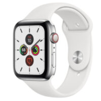 Apple Watch Series 5 (GPS + Cellular) 44mm Steel w. White b.- Steel (MWW22)